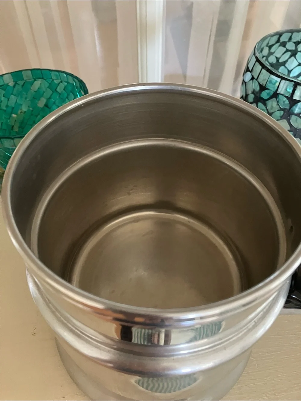 Vintage MIRRO 1 1/2 Quart Silver Stainless Steel Double Boiler Saucepan